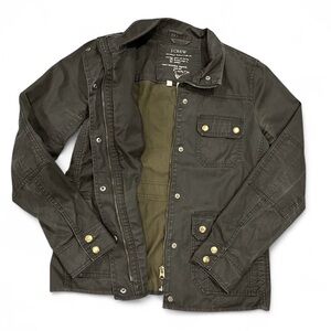J Crew Waxed Cotton Women's Relaxed Boyfriend Field Jacket Sz S